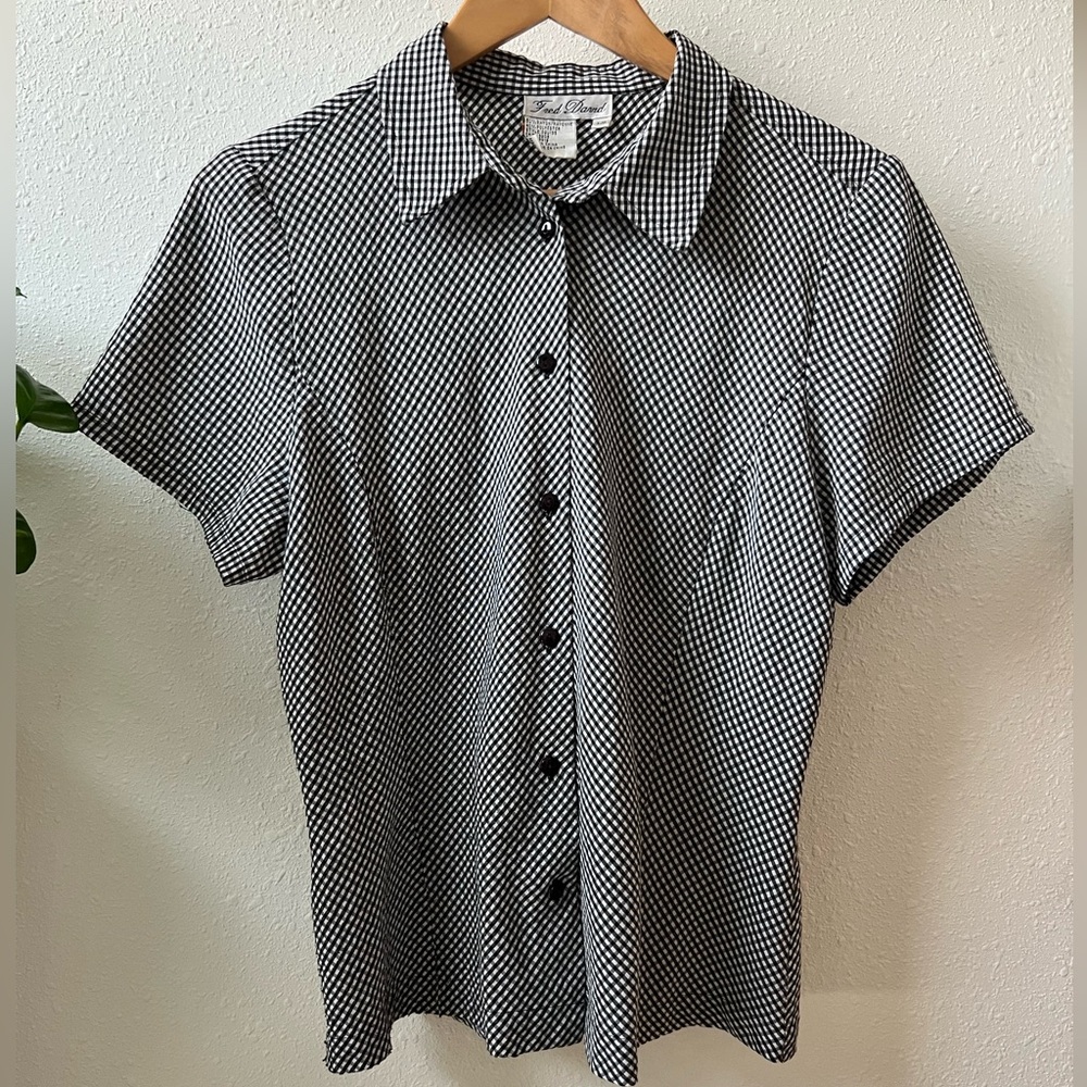 Vintage Gingham Short Sleeve Button Down Shirt